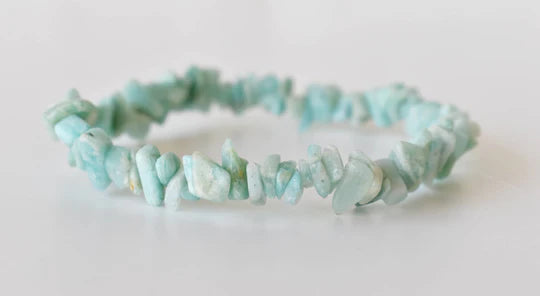 Amazonite Gemstone Chip Bracelet – Natural Healing Crystal for Stress Relief & Emotional Balance