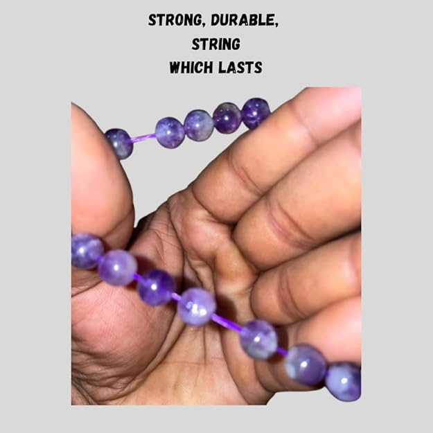 True Origins Certified Natural Amethyst Bracelet – Calming Purple Crystal Beads | 8 mm Beads for Healing, Stress Relief & Spiritual Balance – Unisex, Stretchable
