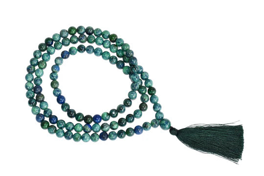 Azurite Malachite | Gemstone Mala | 108 Prayer Bead Mala | Prayer Mala