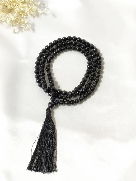 Black Tourmaline | Gemstone Mala | 108 Prayer Bead Mala | Prayer Mala (6mm & 8mm)