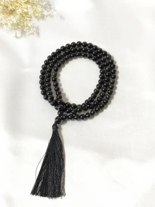 Black Tourmaline | Gemstone Mala | 108 Prayer Bead Mala | Prayer Mala (6mm & 8mm)
