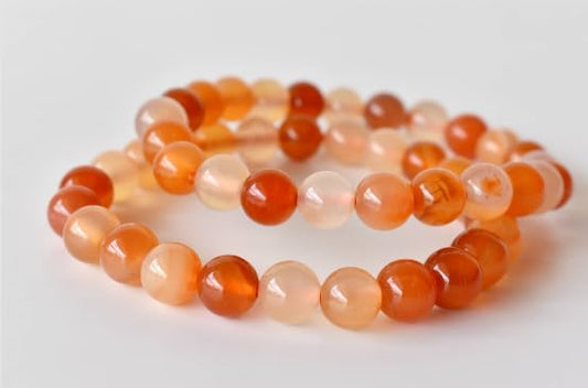 True Origins Certified Natural Carnelian Bracelet – Energy & Motivation Crystal Beads | 8 mm Beads for Vitality, Creativity & Confidence – Unisex, Stretchable