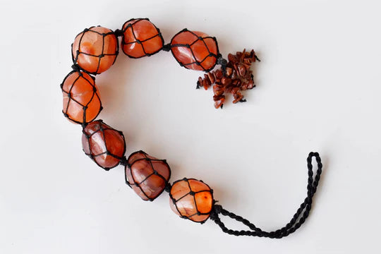 Carnelian Tumbled Stone Tassel Hanger | Crystal Car Hanging & Home Décor | Healing Energy, Chakra Balancing & Protection Gift