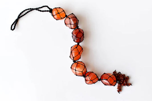 Carnelian Tumbled Stone Tassel Hanger | Crystal Car Hanging & Home Décor | Healing Energy, Chakra Balancing & Protection Gift