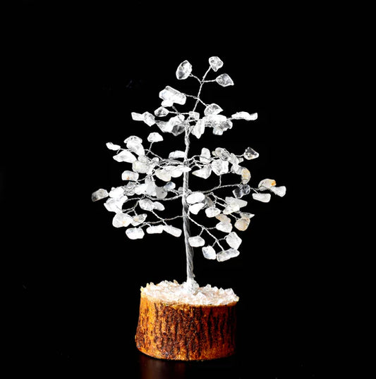 Crystal Quartz Tree of Life – 6 Inch Handmade Willow Bonsai, Healing Gemstone Tree for Balance, Clarity & Positive Energy