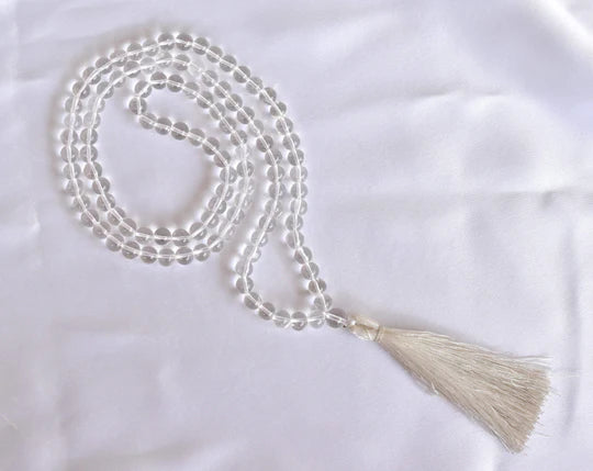 Crystal Quartz | Gemstone Mala | 108 Prayer Bead Mala | Prayer Mala