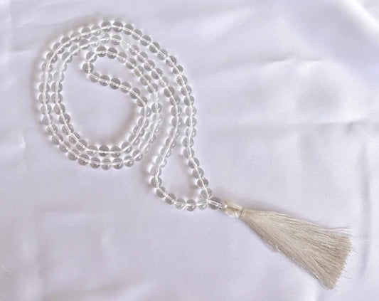 Crystal Quartz | Gemstone Mala | 108 Prayer Bead Mala | Prayer Mala