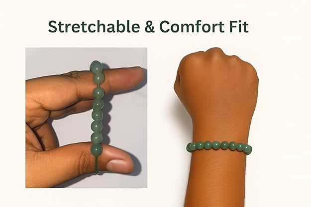 True Origins Certified Green Aventurine Bracelet for Men & Women – 8mm Natural Crystal Beads (24 Beads) – Stretchable Healing Stone Bracelet for Wealth, Luck & Heart Chakra – Energy Crystal Jewelry