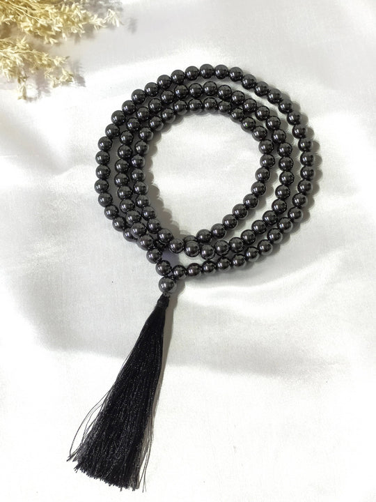 Hematite | Gemstone Mala | 108 Prayer Bead Mala | Prayer Mala (6mm & 8mm)