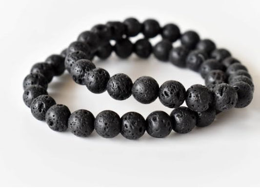 True Origins Certified Lava Stone Bracelet for Men & Women | Natural Volcanic Energy Healing Beads | Aromatherapy Diffuser, Grounding & Stress Relief | 8mm Stretchable Bracelet