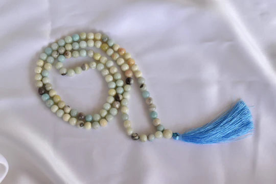 Multi Amazonite | Gemstone Mala | 108 Prayer Bead Mala | Jap Mala for Meditation & Healing