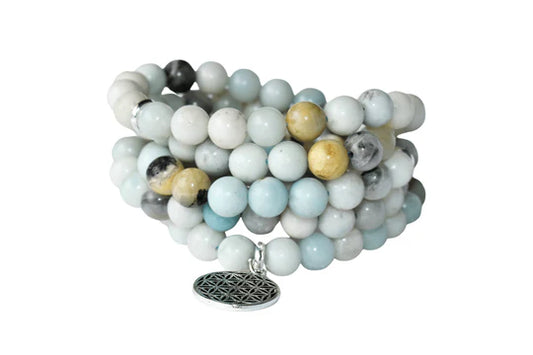 Multi Amazonite Beads Mala Bracelet – Natural Stone for Emotional Balance, Calm & Clarity
