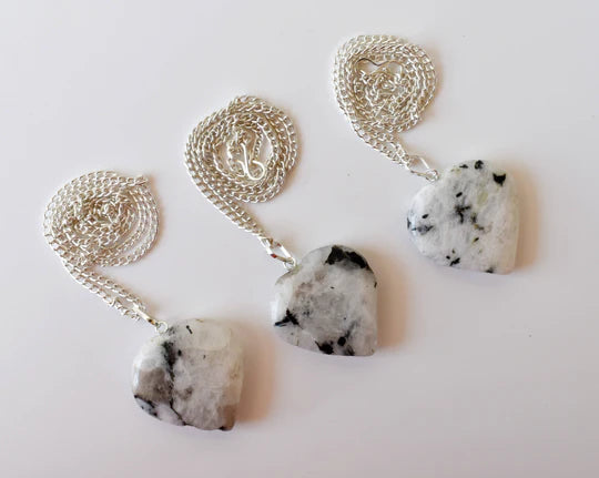 Genuine Rainbow Moonstone Heart Pendant Necklace | Handmade Crystal Jewelry for Scorpio, Libra & Cancer | Third Eye & Crown Chakra Healing