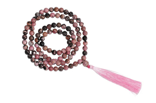 Rhodonite | Gemstone Mala | 108 Prayer Bead Mala | Jap Mala for Meditation & Healing