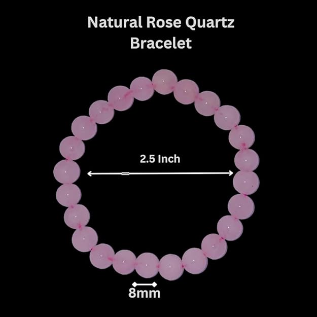 True Origins Certified Rose Quartz Crystal Bracelet – 8mm Natural Pink Gemstone (24 Beads) – Healing Stretchable Bracelet for Women & Men – Love, Self-Care & Heart Chakra Crystal Jewelry