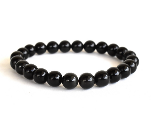 Rainbow Black Obsidian 8mm Bracelet – Natural Stone Beaded Unisex Jewelry for Style & Energy"