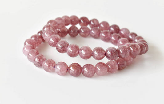 Pink Tourmaline Heated 8mm Bracelet – Natural Stone Beaded Jewelry for Love & Positivity