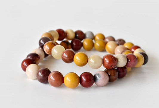 Mookaite 8mm Bracelet | Natural Jasper Gemstone Jewelry for Strength, Balance & Style
