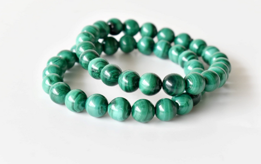 Malachite 8mm Bracelet | Natural Green Gemstone Jewelry for Protection, Balance & Style