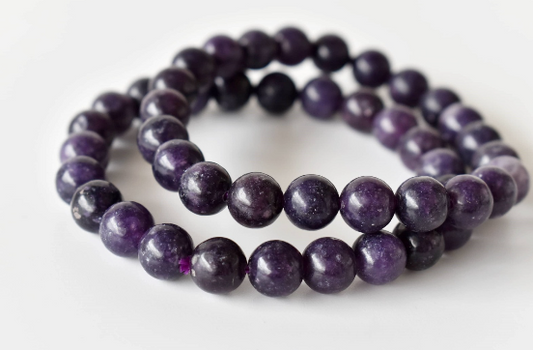 Lepidolite 8mm Bracelet – Natural Gemstone Beads, Calming Energy Jewelry, Handmade Spiritual Bracelet for Meditation & Daily Wear