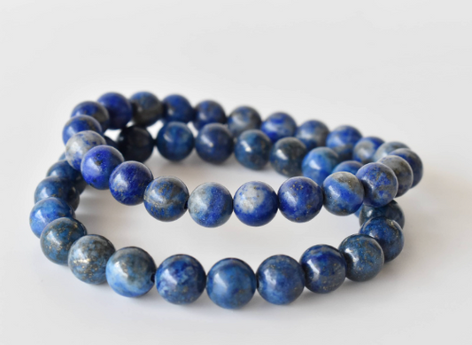 Lapis Lazuli 8mm Bracelet – Natural Gemstone Beads, Handmade Spiritual Jewelry, Enhances Focus & Calmness