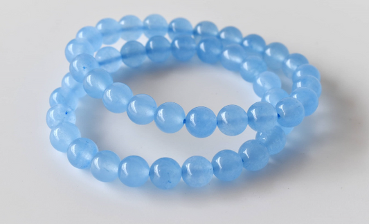 Chalcedony Dyed 8mm Bracelet – Natural Dyed Gemstone Beads for Calmness, Communication & Positive Energy