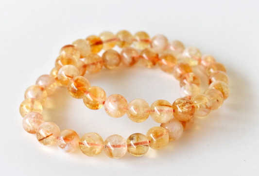 Citrine 8mm Bracelet – Natural Golden Gemstone Beads for Positivity, Confidence & Energy