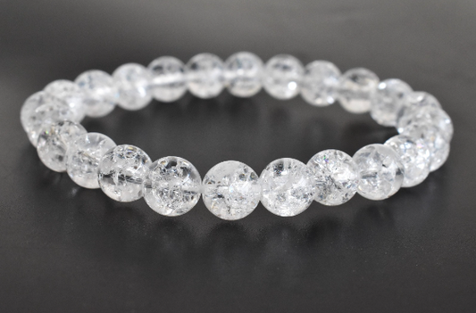 Crack Crystal 8mm Bracelet – Natural Gemstone Beads for Clarity, Balance & Positive Energy