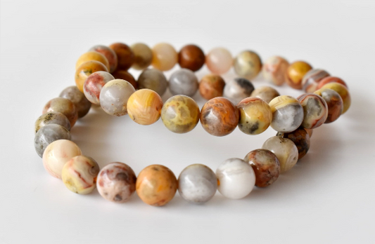 Crazy Lace Agate 8mm Bracelet – Natural Gemstone Beads for Joy, Balance & Positive Vibes