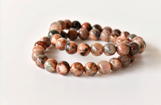 Fire Agate 8mm Bracelet – Natural Gemstone Beads for Protection, Courage & Inner Strength