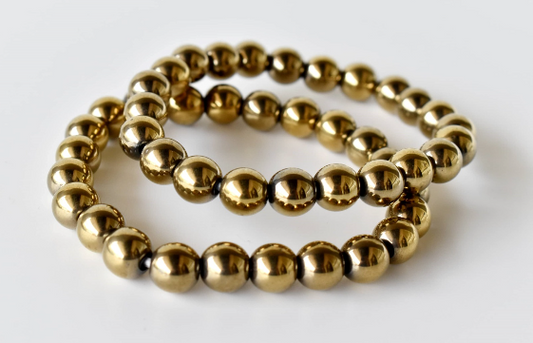 Golden Hematite 8mm Bracelet – Natural Gemstone Beads for Grounding, Balance & Positive Energy