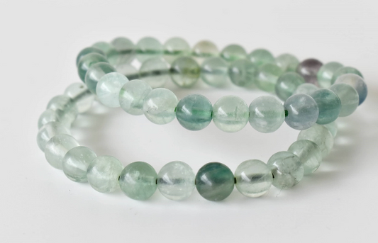 Green Fluorite 8mm Bracelet – Natural Gemstone Beads, Handmade Spiritual Jewelry, Enhances Focus & Clarity