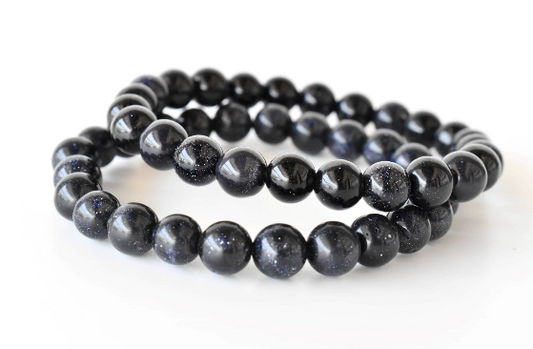 Blue Sandstone 8mm Bracelet – Natural Gemstone Beads for Confidence, Focus & Positive Energy