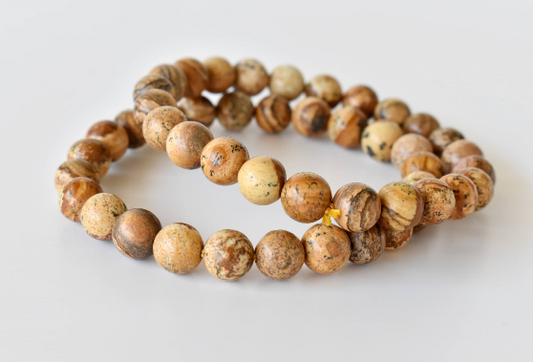 Picture Jasper 8mm Bracelet | Natural Stone Beaded Bracelet for Strength, Balance & Style