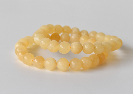 Honey Calcite 8mm Bracelet – Natural Golden Gemstone Beads, Handmade Spiritual Jewelry, Boosts Confidence & Motivation