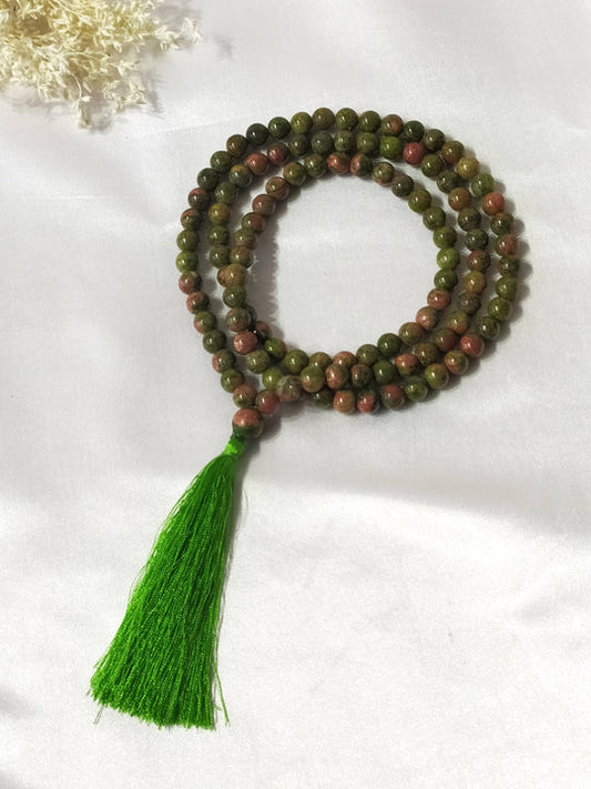 Unakite | Gemstone Mala | 108 Prayer Bead Mala | Prayer Mala