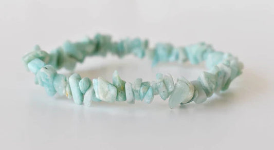 Amazonite Gemstone Chip Bracelet – Natural Healing Crystal for Stress Relief & Emotional Balance
