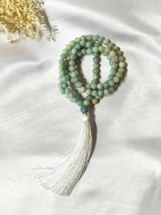 Amazonite 108 Beads Mala – Natural Gemstone Prayer Beads for Meditation, Healing & Yoga