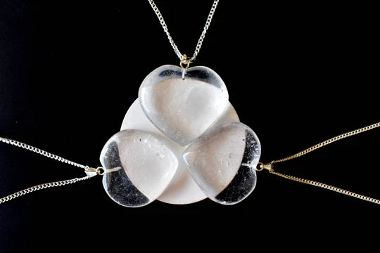 Crystal Quartz Heart Pendant Necklace | Healing Crystal Jewelry | 7 Chakra & Energy Amplifying Necklace