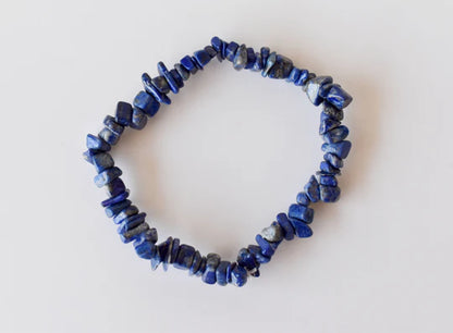 Lapis Lazuli Gemstone Chip Bracelet – Natural Healing Crystal for Truth, Communication & Inner Peace