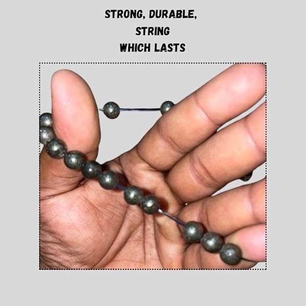 True Origins Certified Natural Pyrite Bracelet – Wealth & Protection Crystal Beads | 8 mm Beads for Success, Confidence & Energy – Unisex, Stretchable