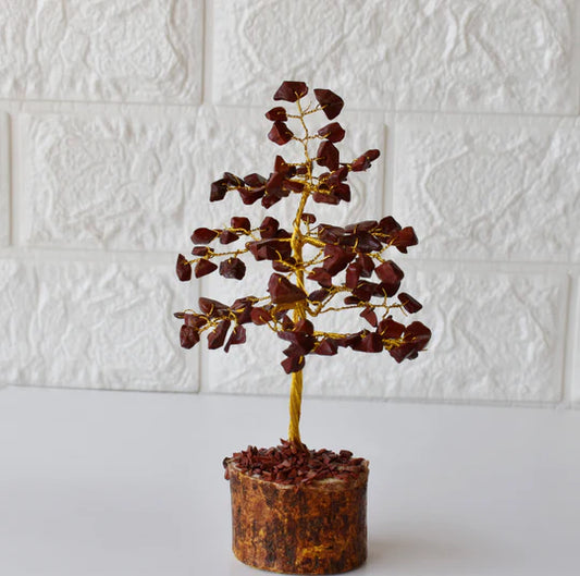 Red Jasper Crystal Tree of Life – 6 Inch Handmade Willow Bonsai, Healing Gemstone Tree for Strength, Stability & Positive Energy