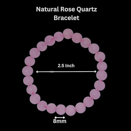 True Origins Certified Rose Quartz Crystal Bracelet – 8mm Natural Pink Gemstone (24 Beads) – Healing Stretchable Bracelet for Women & Men – Love, Self-Care & Heart Chakra Crystal Jewelry
