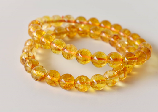 Citrine Heated 8mm Bracelet – Natural Golden Gemstone Beads for Positivity, Confidence & Energy