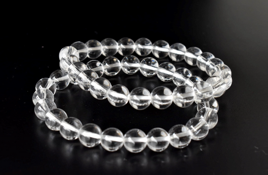 Crystal Quartz 8mm Bracelet – Natural Clear Gemstone Beads for Clarity, Healing & Positive Energy