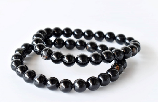 Black Tourmaline 8mm Bracelet – Natural Gemstone Beads for Protection, Grounding & Positive Energy