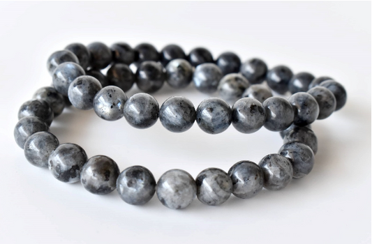 Black Labradorite 8mm Bracelet – Natural Gemstone Beads for Protection, Intuition & Positive Energy