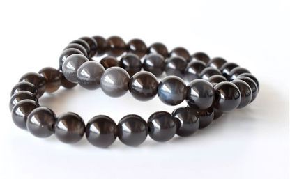 True Origins Certified Natural Black Obsidian Bracelet – 8mm Healing Crystal Beads | Energy & Protection Stone for Men & Women | Stretchable Handmade Spiritual Bracelet