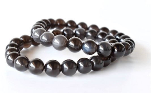 True Origins Certified Natural Black Obsidian Bracelet – 8mm Healing Crystal Beads | Energy & Protection Stone for Men & Women | Stretchable Handmade Spiritual Bracelet